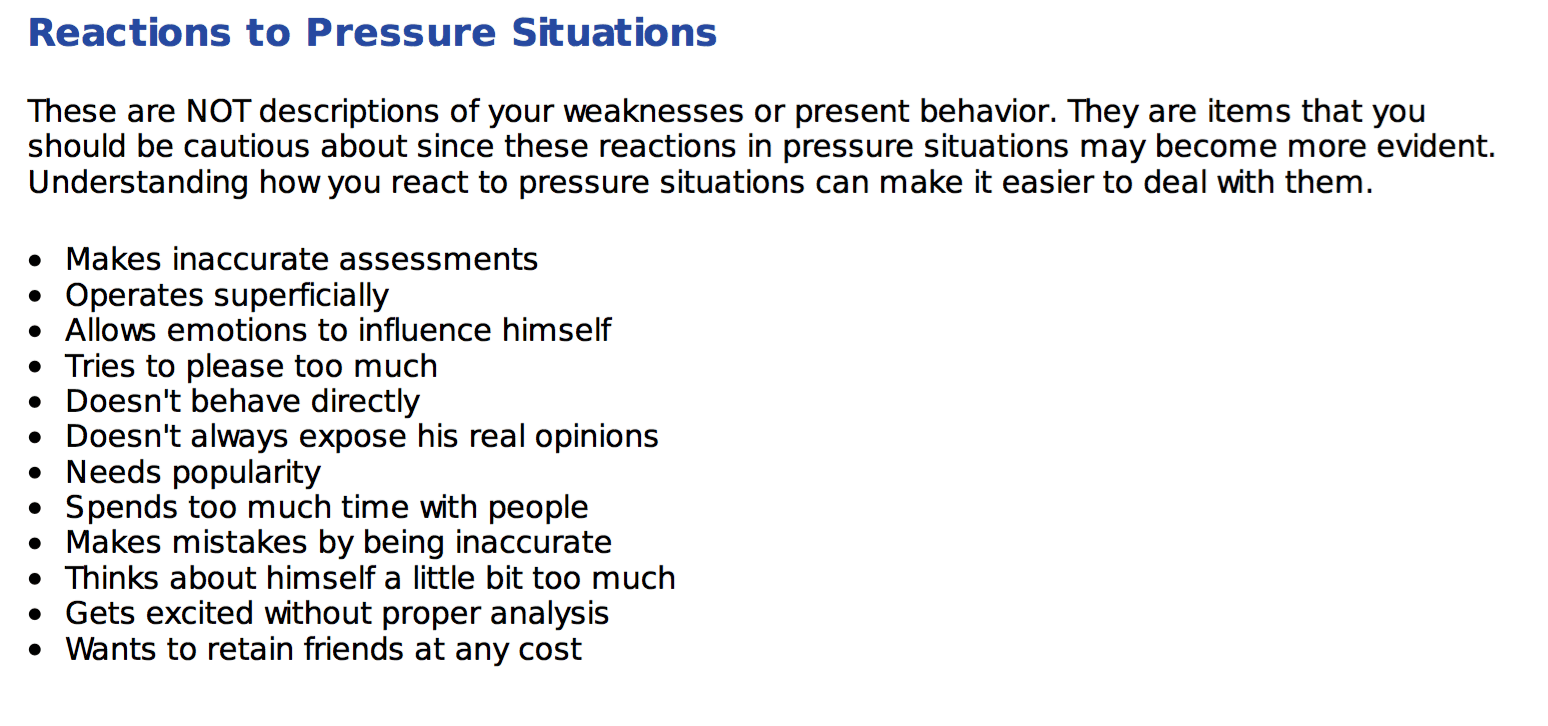 DISC Assessment Results: How You Act Under Pressure